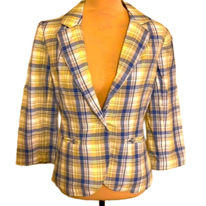 Vintage Newport News plaid cotton blazer size 6 NWT